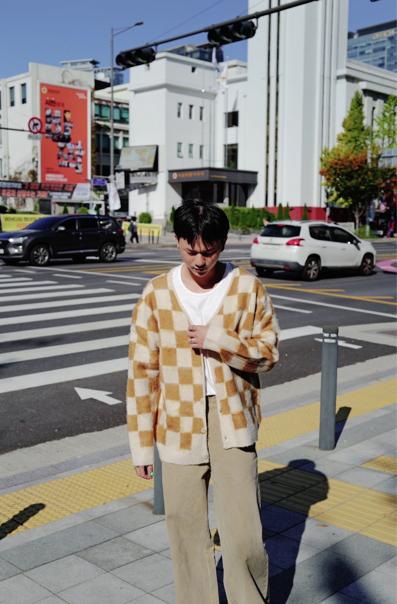 ÁO CARDIGAN 65103 CARÔ VÀNG