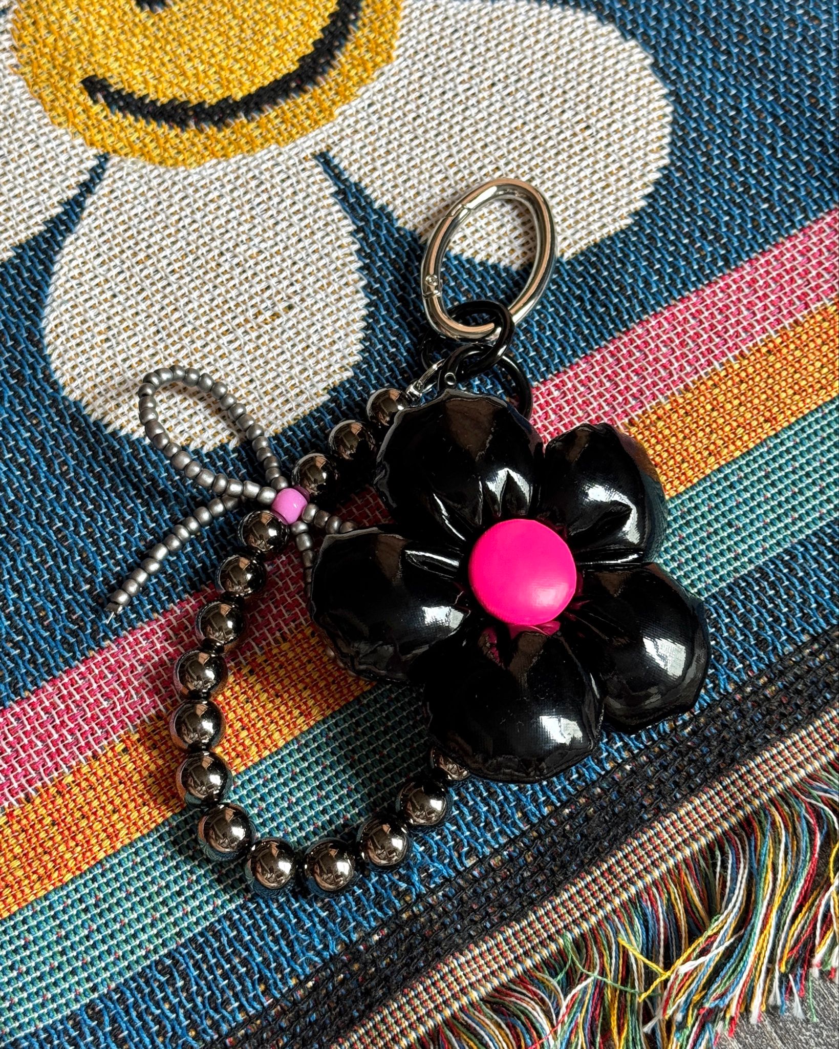 KEYCHAIN LEATHER FLOWER