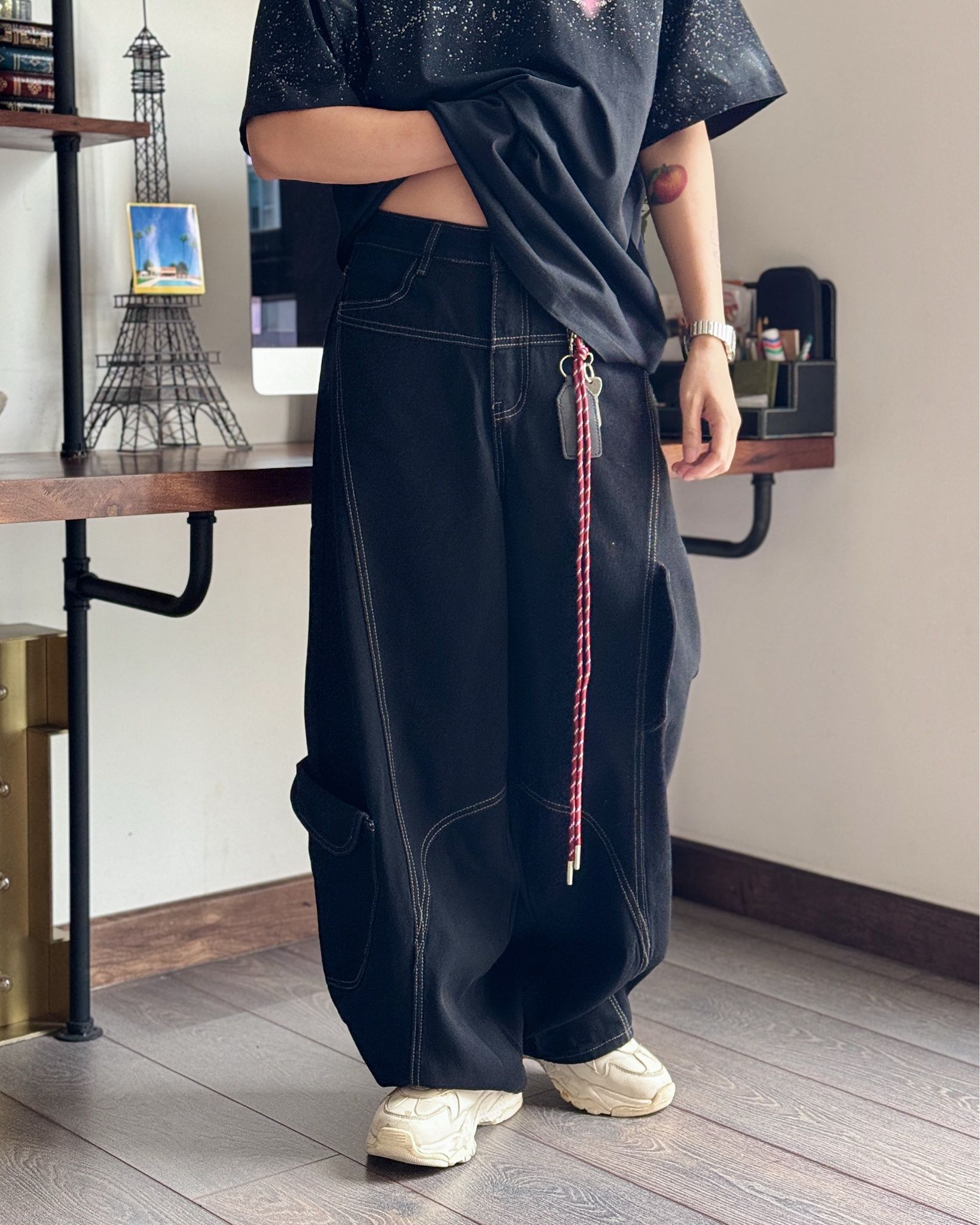 WIDE LEG JEAN 91973 BLACK