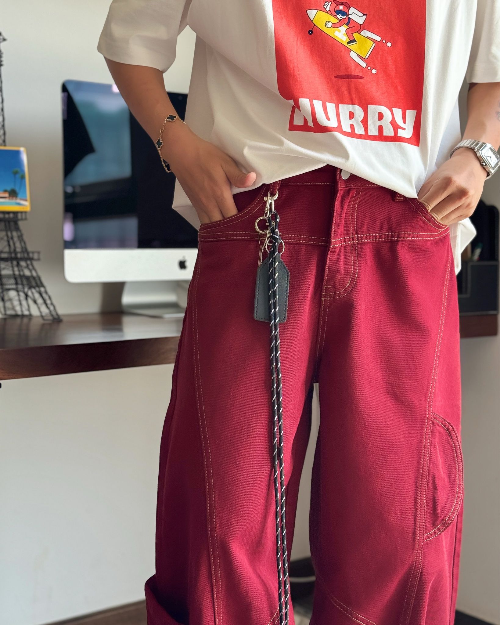 WIDE LEG JEAN 91973 RED
