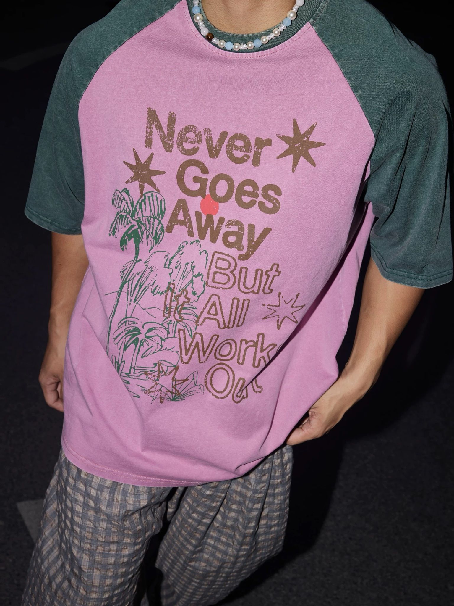 T-SHIRT 087 PINK GREEN