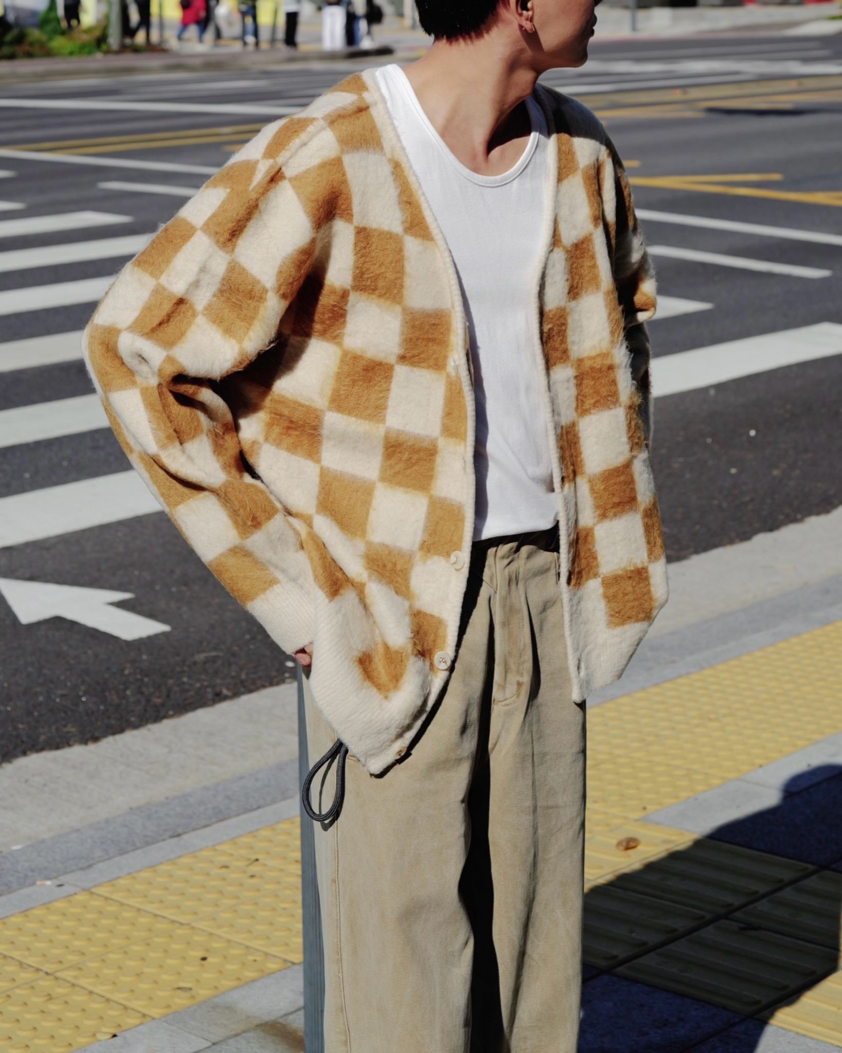 ÁO CARDIGAN 65103 CARÔ VÀNG