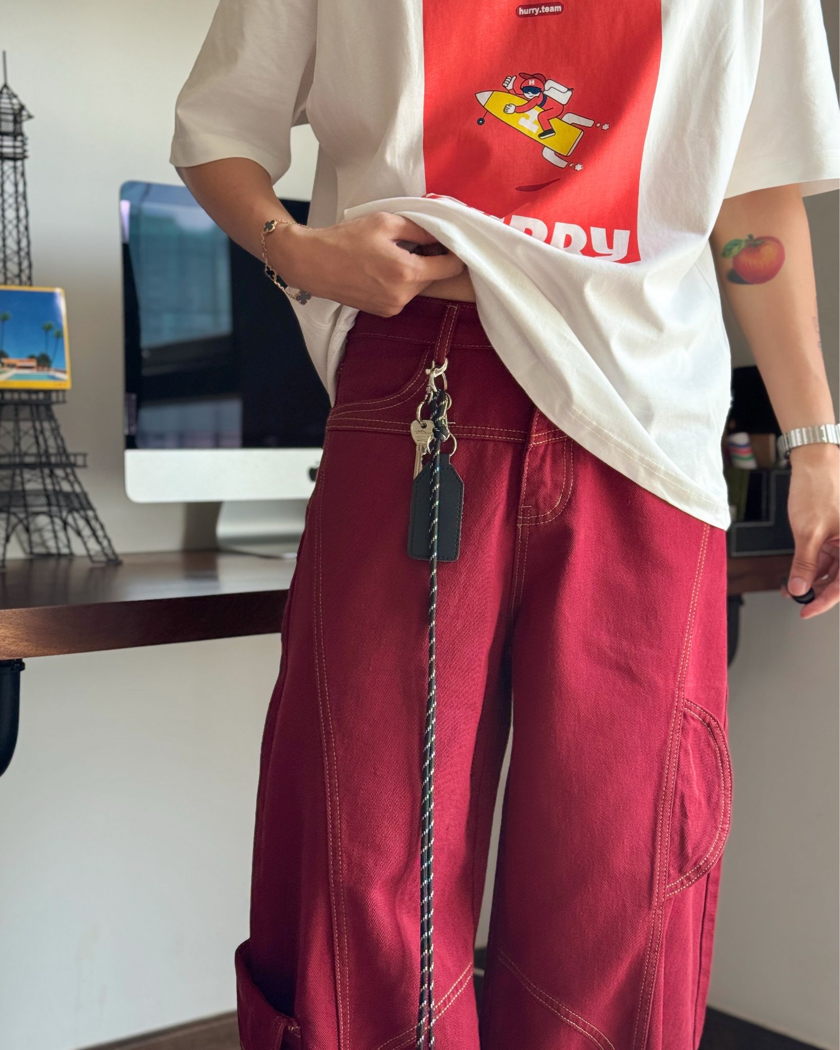 WIDE LEG JEAN 91973 RED