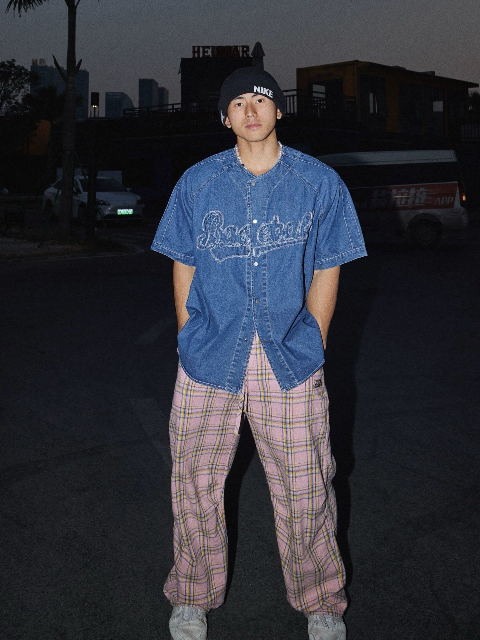 ÁO BASEBALL DENIM 1583 XANH