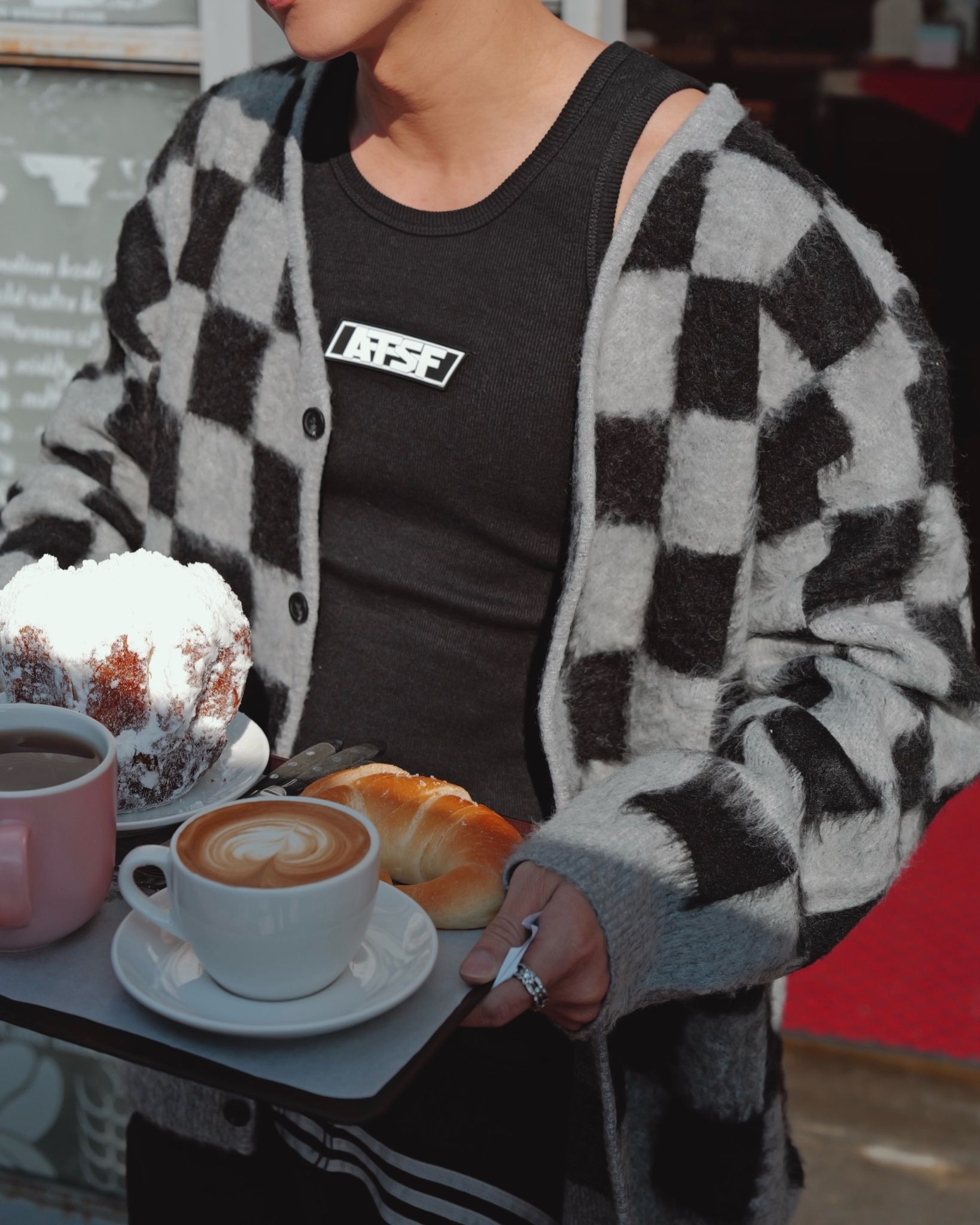 ÁO CARDIGAN 65103 CARÔ ĐEN