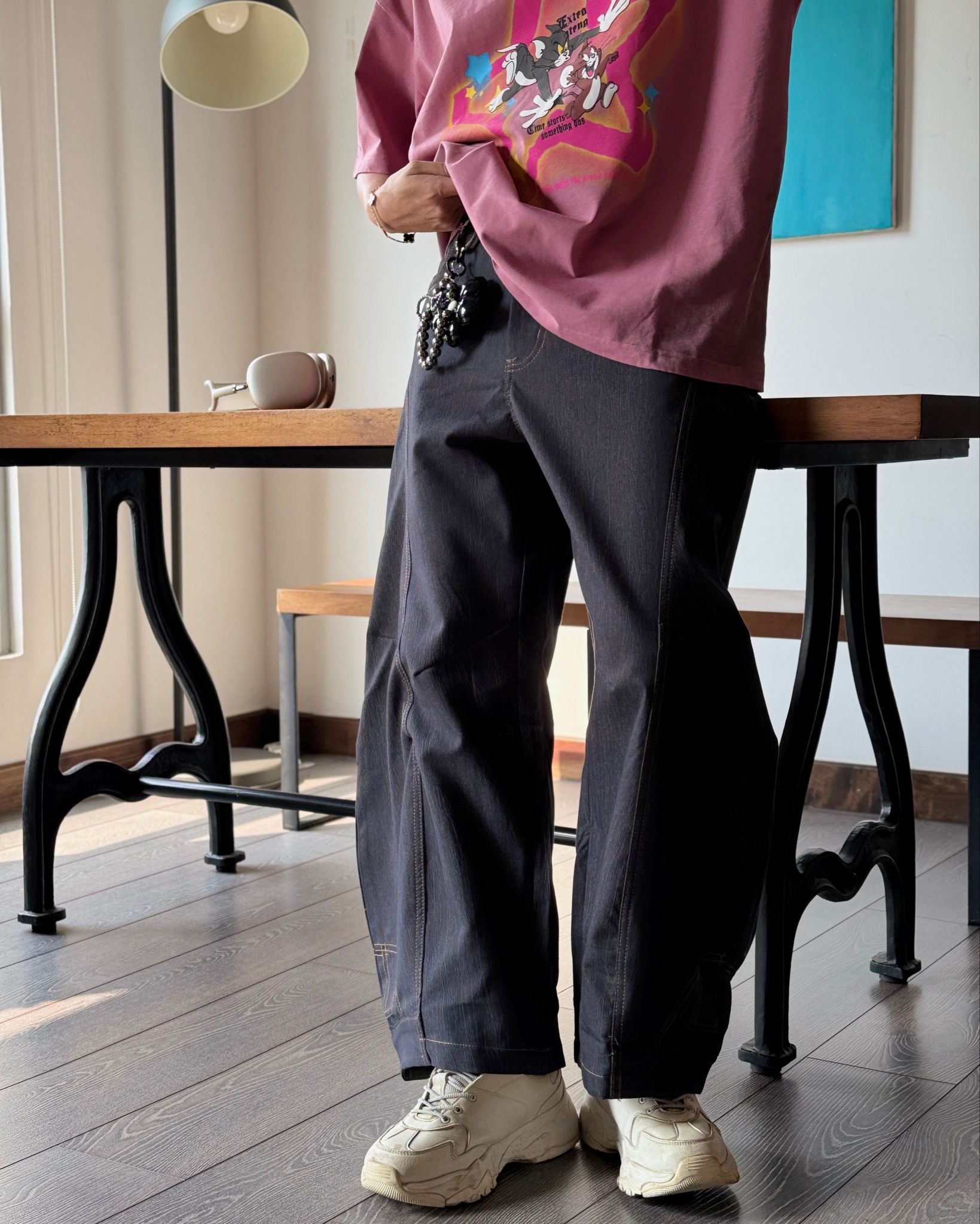 WIDE LEG PANT 22037 GREY