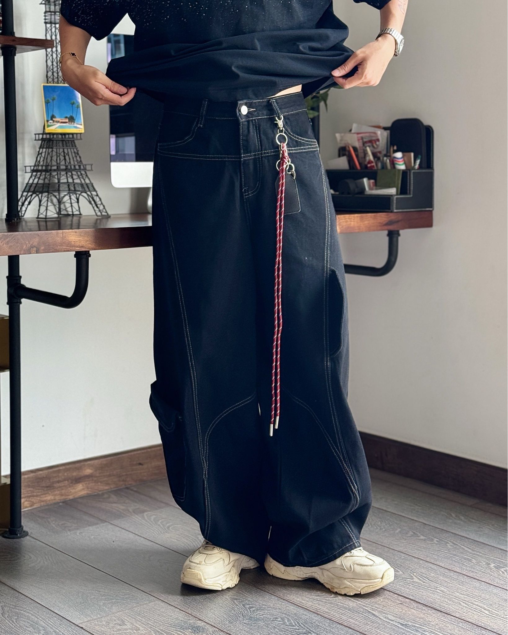 WIDE LEG JEAN 91973 BLACK