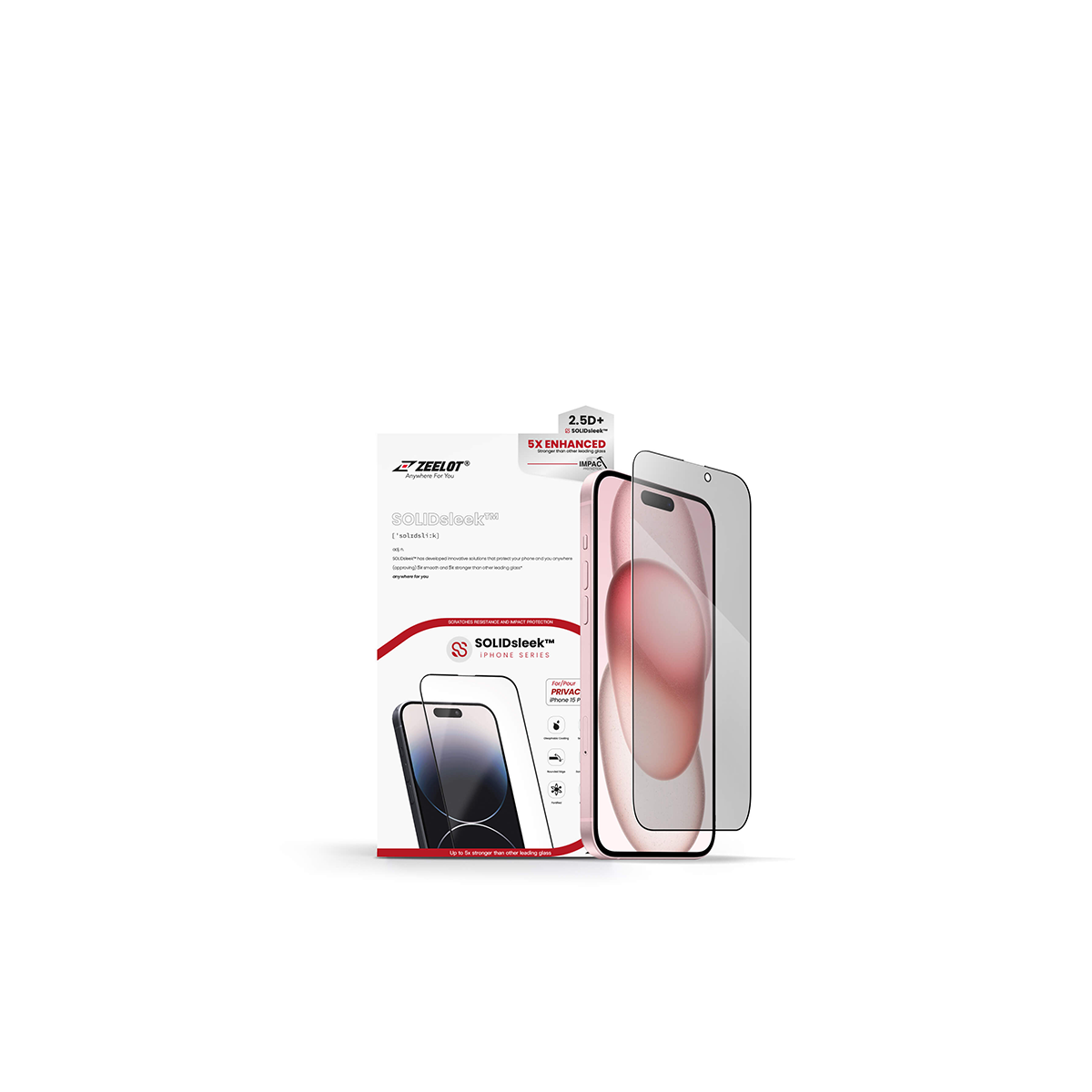 Cường Lực Trong Suốt Cho iPhone 15 Series SOLIDsleek ZEELOT
