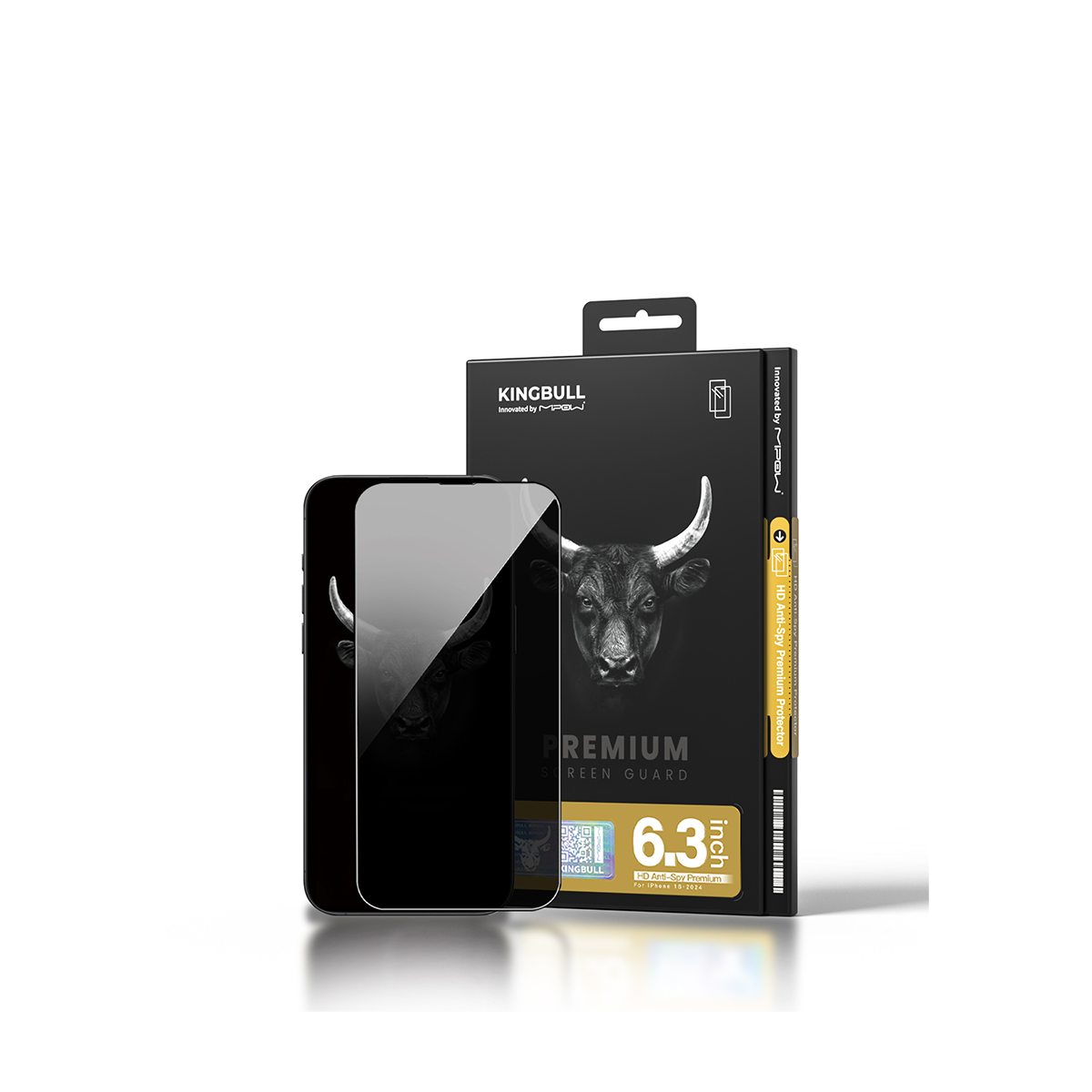 CƯỜNG LỰC MIPOW KINGBULL IPHONE 16 PRO 6.3” HD ANTI-SPY PREMIUM SILK – BJ606-BK