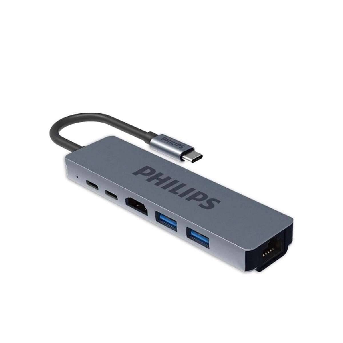  Hub Philips 6 in 1 USB C to HDMI+USB*2+PD+RJ45 