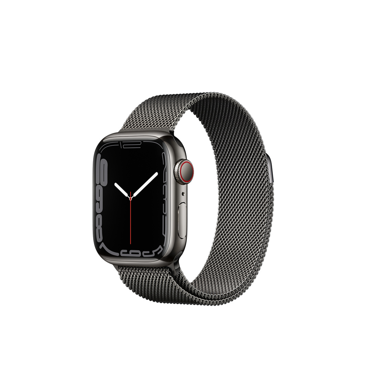  Apple Watch Series 7 GPS + Cellular, Graphite Stainless Steel Case with Milanese Loop 