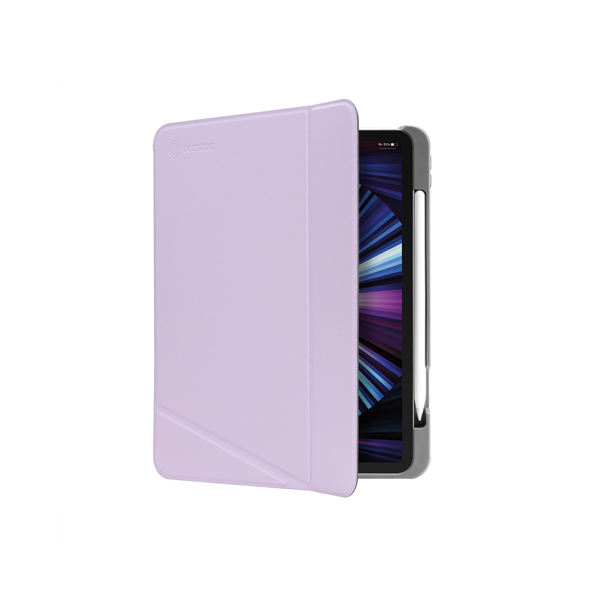 BAO DA TOMTOC HỖ TRỢ SẠC KHÔNG DÂY APPLE PENCIL FOR IPAD PRO 11-INCH M1 2021 VIOLET B02-007V01