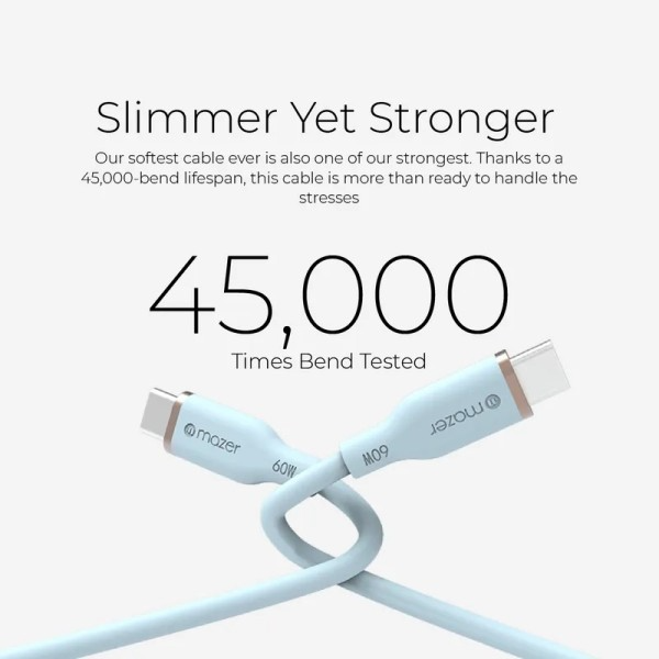 Dây Cáp MAZER Infinite.LINK 3 PD60W USB-C to USB-C 2M cable (Flex, Silicone)