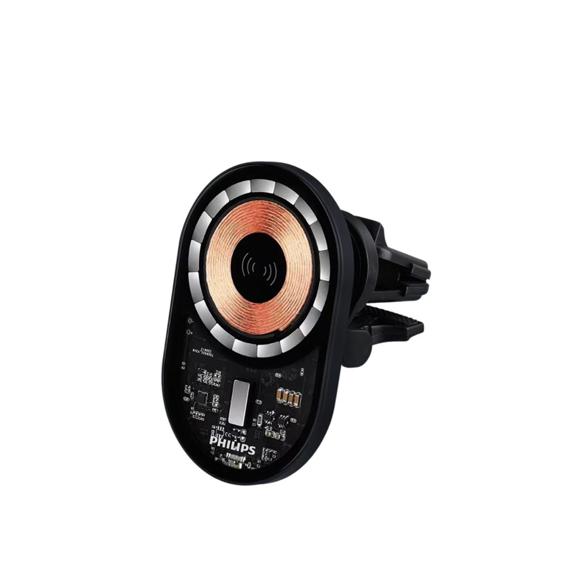 Giá đỡ điện thoại tích hợp sạc không dây Magnetic dùng trên ô tô Philips DLP9719 Magnetic Wireless Charger Car Mount