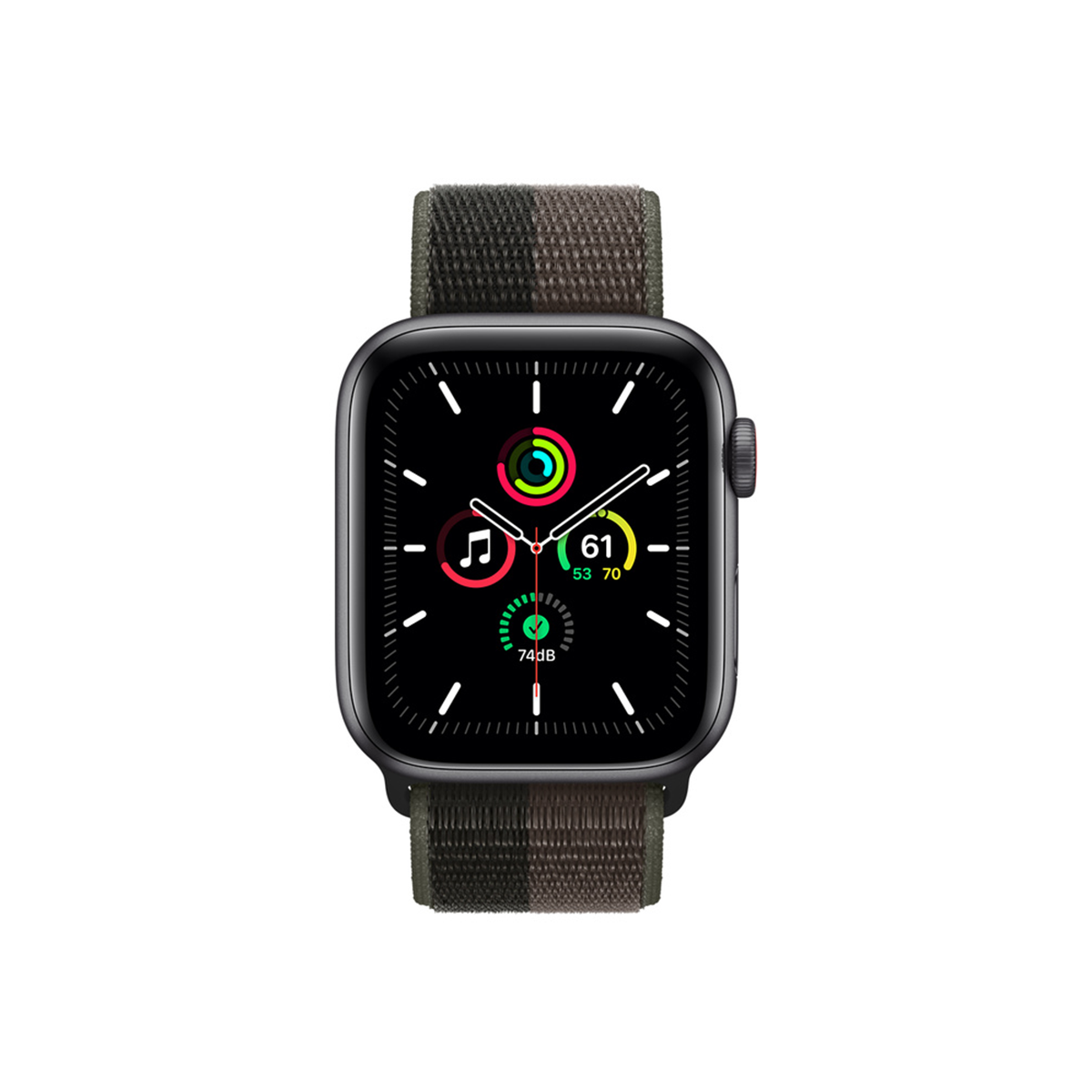 Apple Watch SE GPS + Cellular Space Grey Aluminium Case with Tornado/Grey Sport Loop Chính Hãng VN/A