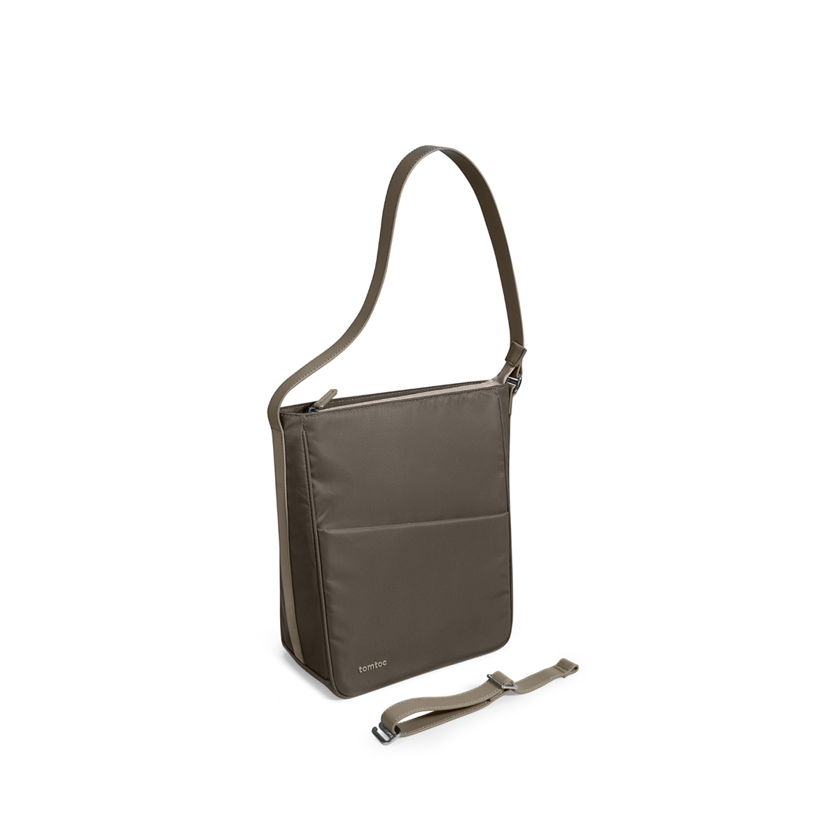 TÚI ĐEO KIÊM BALO TOMTOC (USA) SLASH SLING BAG TAUPE ULTRABOOK 13-14 INCH