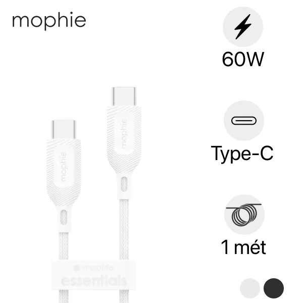 Cáp Mophie Essentials USB-C to USB-C 60W 1m