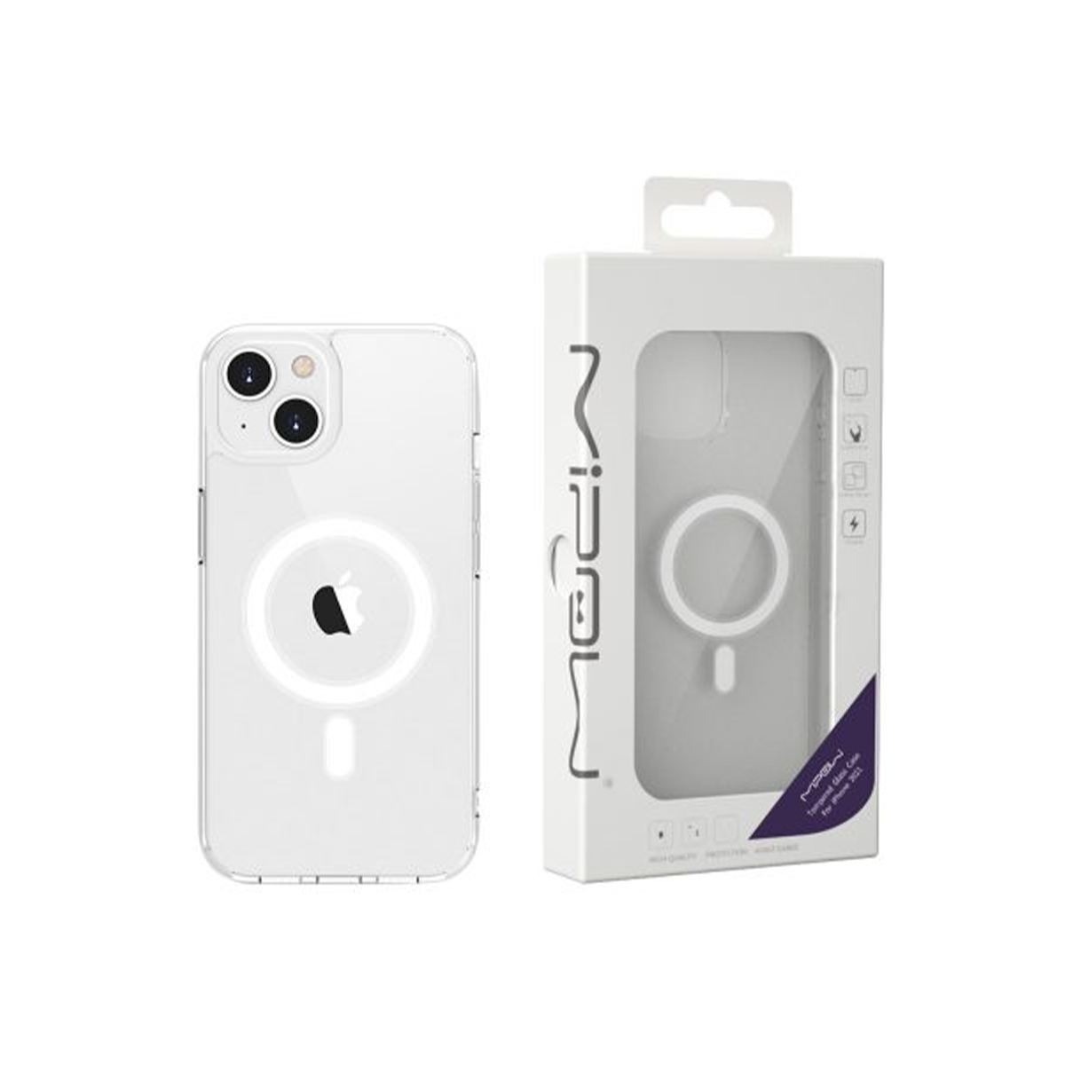 ỐP MAGSAFE TRONG SUỐT MIPOW TEMPERED GLASS IPHONE 13 TRANSPARENT
