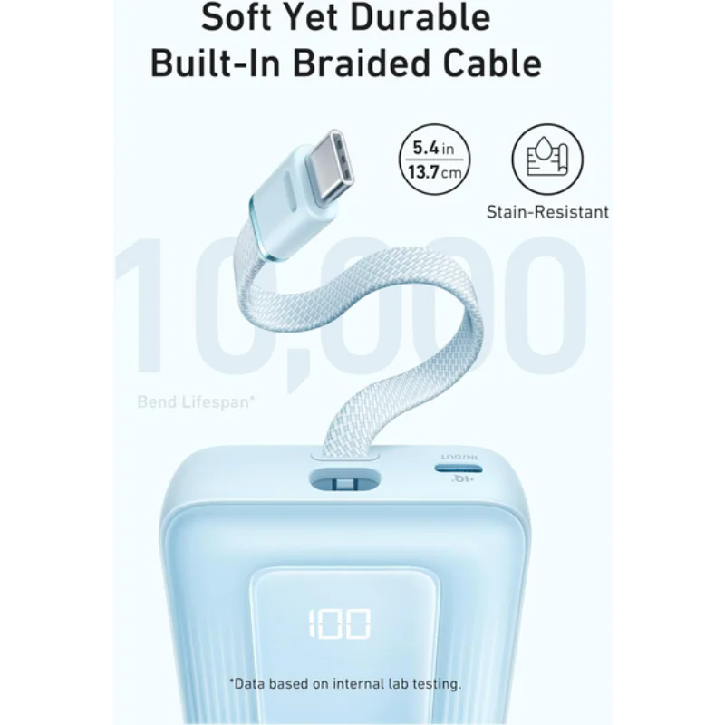 Pin Dự Phòng Anker Zolo 30W 10000mAh A1688 Tích Hợp Cáp Type C