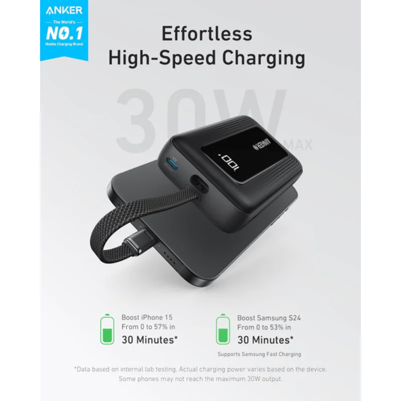 Pin Dự Phòng Anker Zolo 30W 20000mAh A1689 tích hợp cáp type c