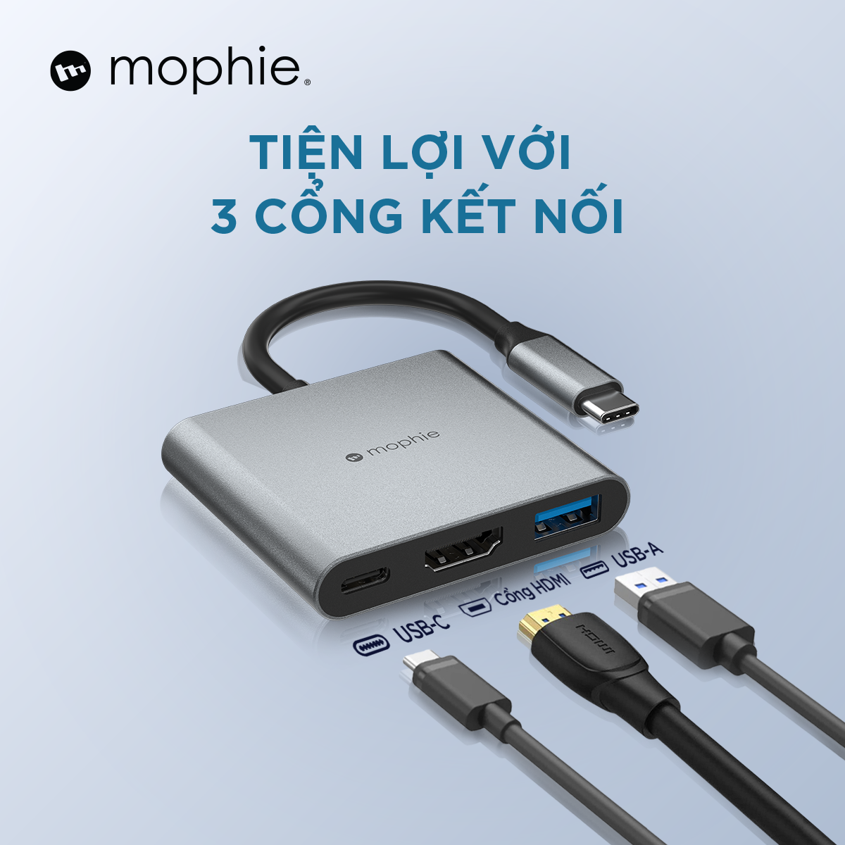 Hub chuyển đổi USB-C mophie 3in1