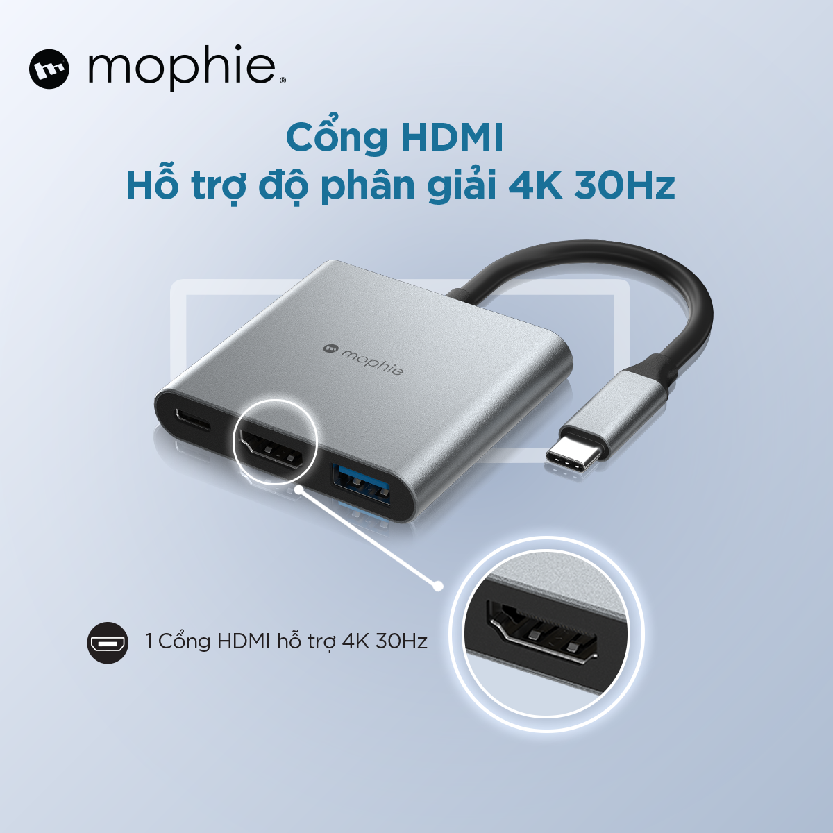 Hub chuyển đổi USB-C mophie 3in1
