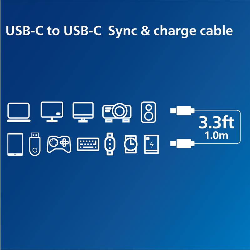 Cáp sạc Philips DLC2608BK Type - C to Type - C (USB 4.0) Max 240W 0.5M