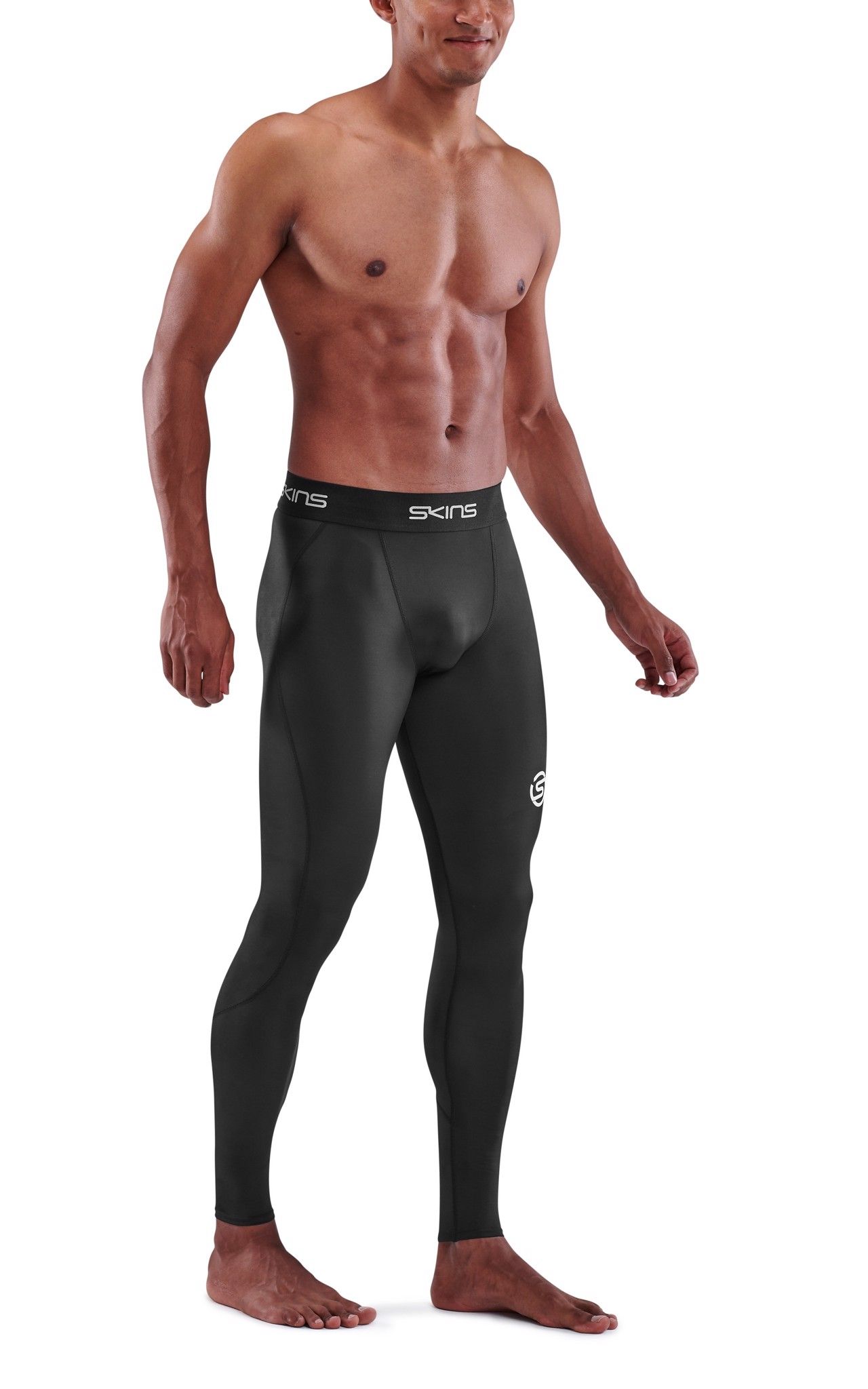 Skins: Quần bó cơ chạy bộ Compression Long Tights 1-Series - Black