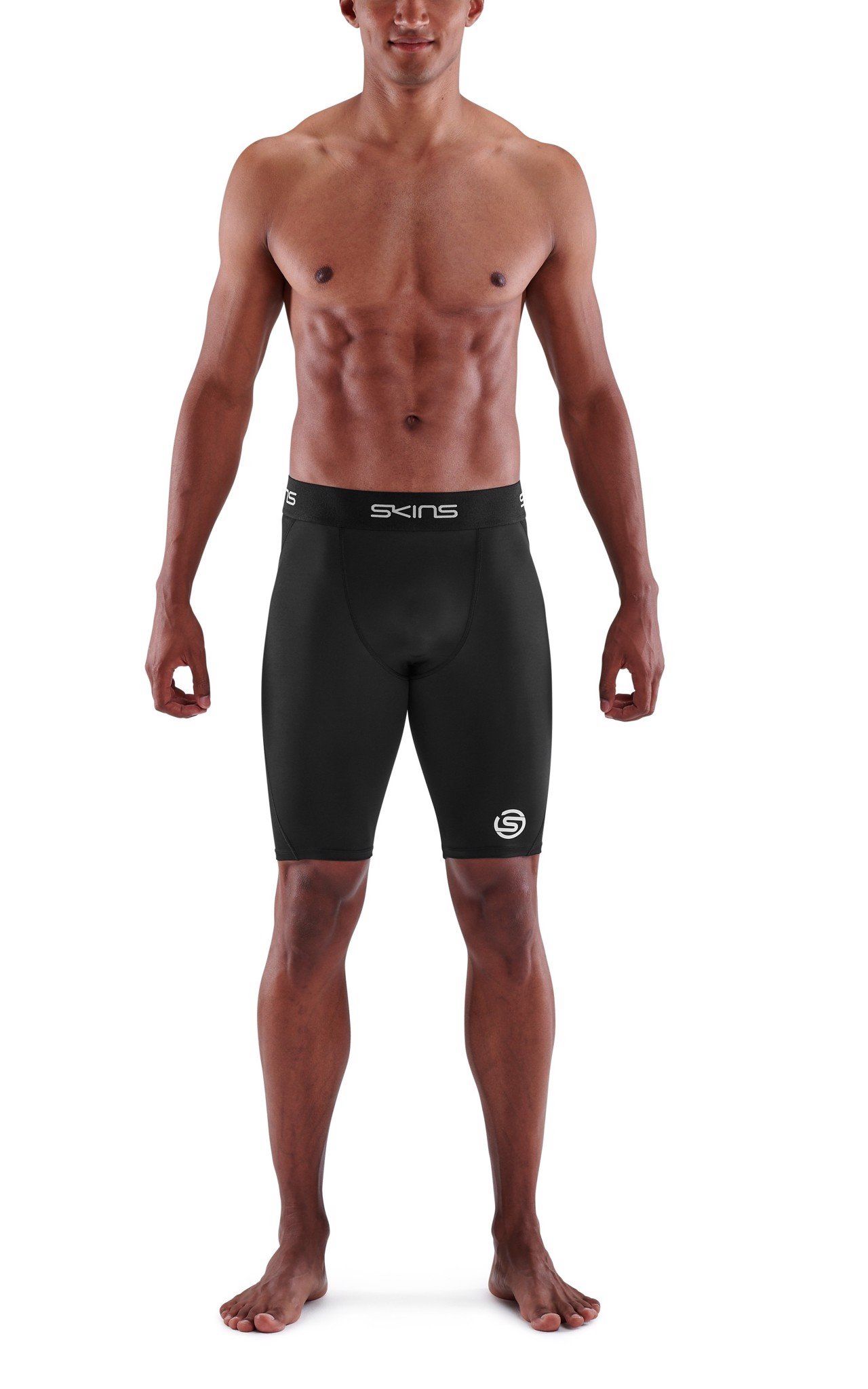 Skins: Quần bó cơ chạy bộ Compression Half Tights 1-Series - Black