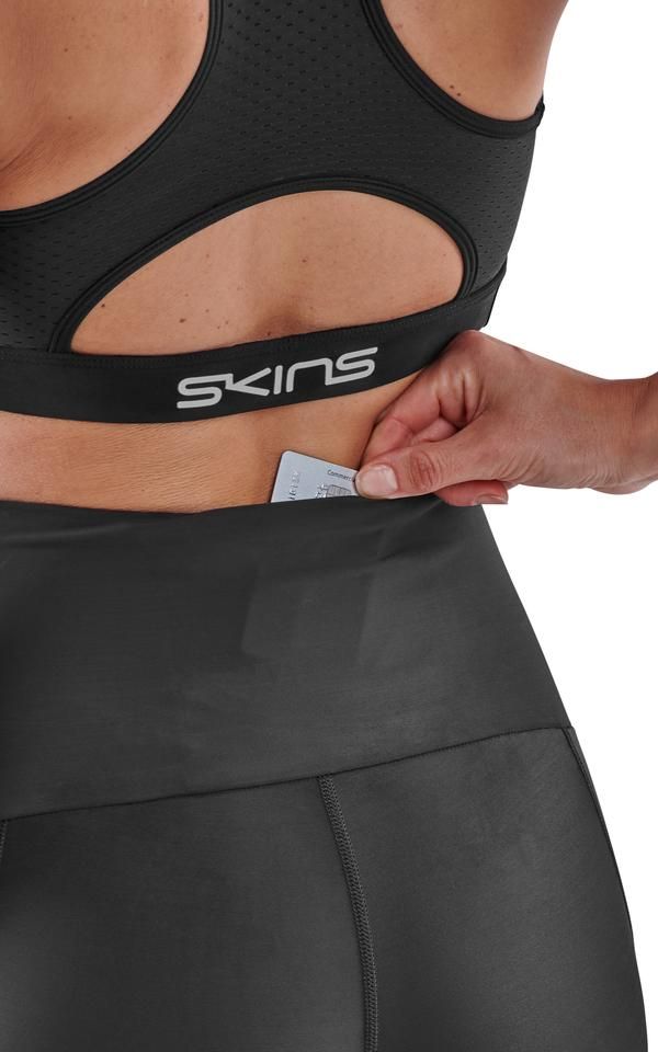 Skins: Quần nữ bó cơ chạy bộ Compression Skyscraper Tights 3-Series - Black