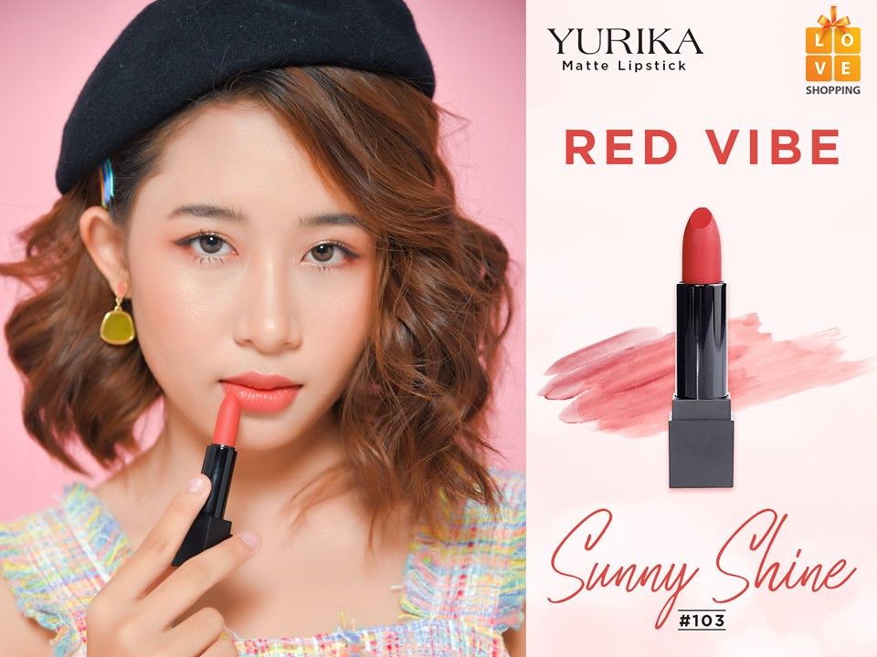 Sunny Shine #103 - Son môi YURIKA Matte màu đỏ cam