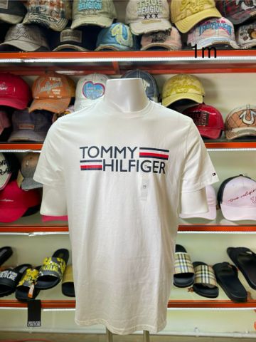 Áo Thun Trắng Chữ Sọc Tommy Hilfiger - New - 78J9682 100