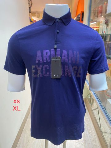 Áo Polo A/X Armani Exchange Tím Chữ Nổi - New - 6KZFFW ZJH4Z - GE03