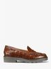 Alberta Crocodile-Embossed Leather Kiltie Loafer 40F9ABFP2E