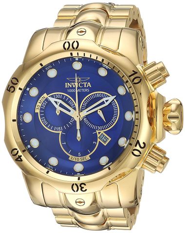 Venom Chronograph Blue Dial Gold Ion-plated Men's Watch 14504