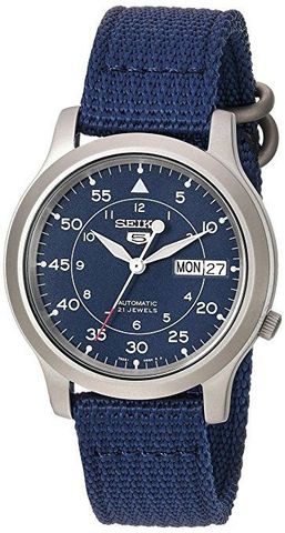 5 Blue Dial Blue Canvas Men's Watch SNK807