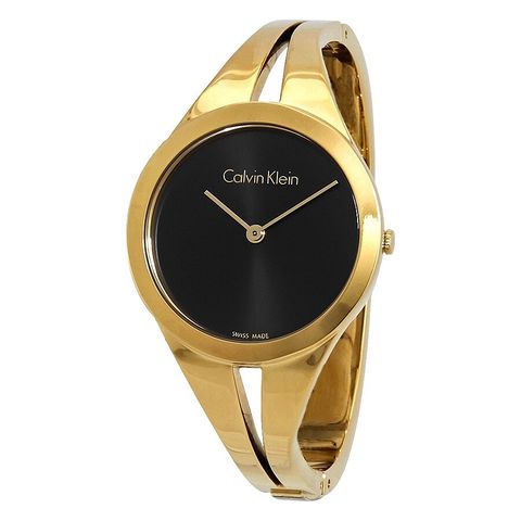 Addict Black Dial Gold-tone Ladies Watch K7W2S511