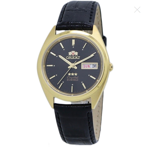 Tri Star Automatic Black Dial Unisex Watch FAB0000GB9