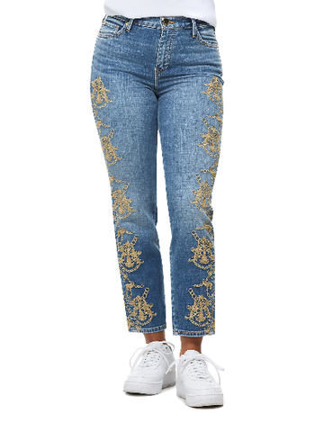 BILLIE EMBROIDERED HIGH RISE ANKLE JEAN 202418
