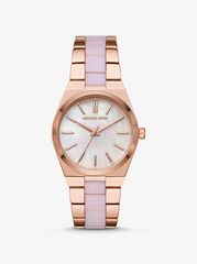 Channing Rose Gold-Tone and Acetate Watch MK6652