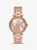 Oversized Parker Pavé Logo Rose Gold-Tone Watch MK6660