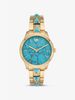 Runway Mercer Gold-Tone and Turquoise Watch MK6670