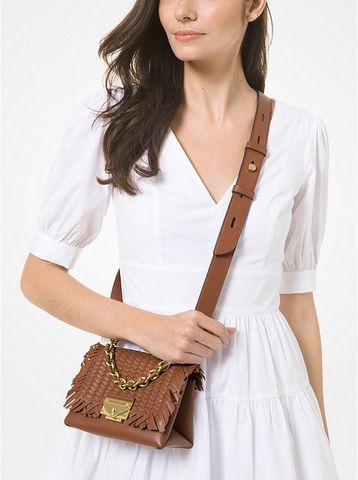 Cece Extra-Small Woven Leather Crossbody Bag 32T0G0EC0O