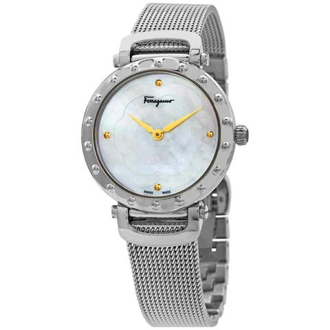 Style Mother of Pearl Flower Pattern Dial Ladies Watch SFDM00518