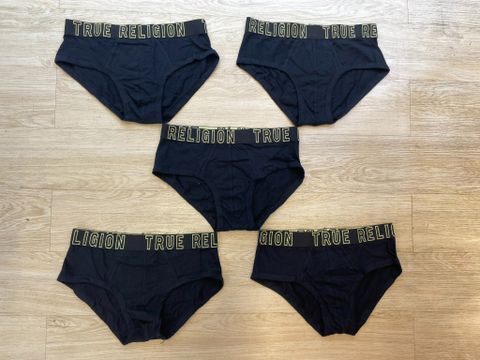 Set 5 Quần Lót Đen Lưng 3 vàng True Religion - New - 5MU361TR