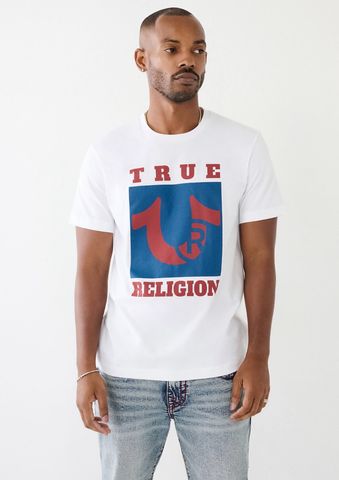 Áo Thun True Religion Trắng Chử Đỏ - New - 108001