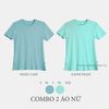  COMBO 2 ÁO NỮ  - COTTON THOÁT NHIỆT SIÊU MÁT, SIÊU NHẸ - Ngọc Lam, Xanh Ngọc 