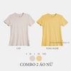  COMBO 2 ÁO NỮ  - COTTON THOÁT NHIỆT SIÊU MÁT, SIÊU NHẸ - Cát ,  Vàng Nghệ 