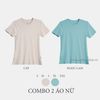  COMBO 2 ÁO NỮ  - COTTON THOÁT NHIỆT SIÊU MÁT, SIÊU NHẸ - Cát ,  Ngọc Lam 