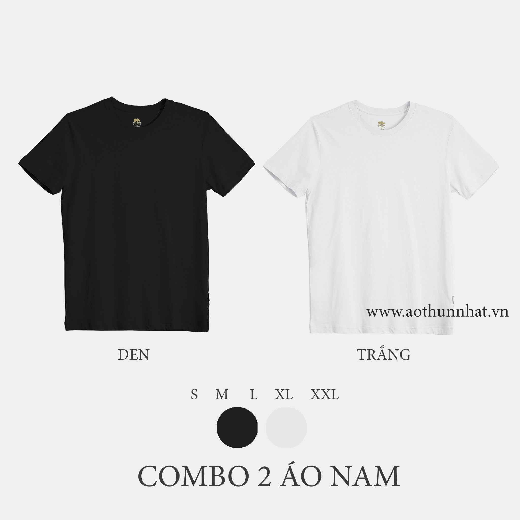  COMBO 2 ÁO NAM  - COTTON THOÁT NHIỆT SIÊU MÁT, SIÊU NHẸ - Đen, Trắng 